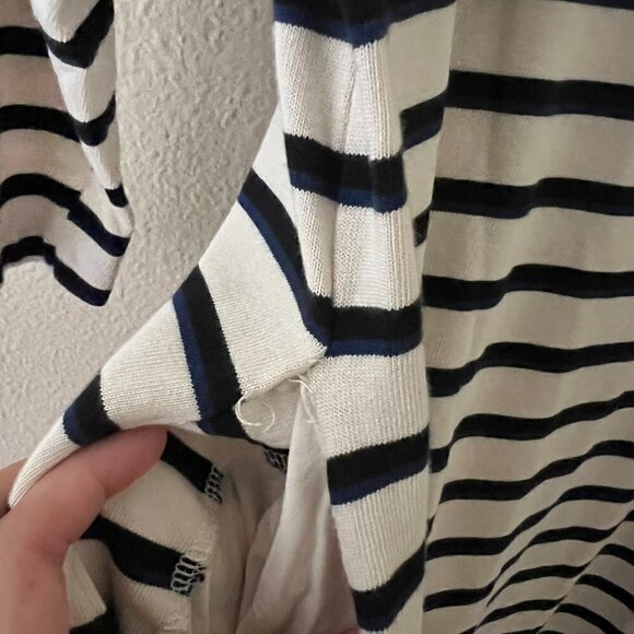 Marine Layer Gigi Supima Cotton Dress In White Navy Black Stripe S​​​​​​​​​​​​​​ - Picture 8 of 9